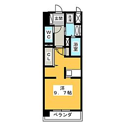 BrilliantGarden2 ワンルームの間取図画像