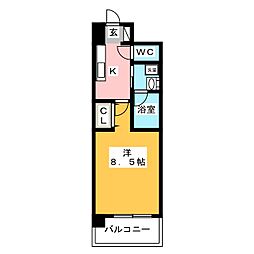 セレニティー大須 1Kの間取図画像