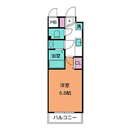 インプルーブ鶴舞 1Kの間取図画像