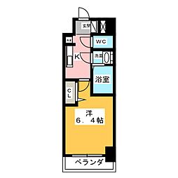 アステリ鶴舞テーセラ 1Kの間取図画像