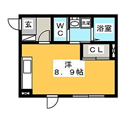 ルミエール杉本 ワンルームの間取図画像