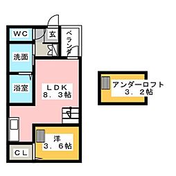 グレイス鶴舞 1LDKの間取図画像