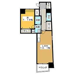 Nアパートメント 1LDKの間取図画像