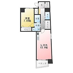 Nアパートメント 1LDKの間取図画像