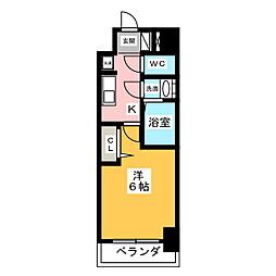 アステリ鶴舞テーセラ 1Kの間取図画像