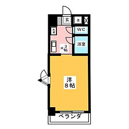 第7フクマルビル 1Kの間取図画像