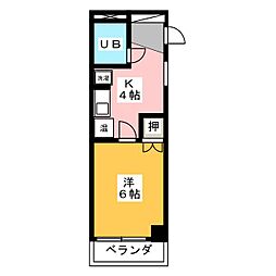 メゾン和泉 1Kの間取図画像