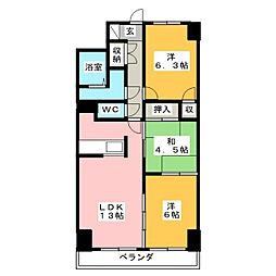 エスティメゾン鶴舞 3LDKの間取図画像