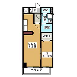 フォレシティ新栄 1LDKの間取図画像