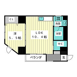 ホンマチBOX24 1LDKの間取図画像
