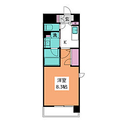 M.KAMIMAEZU 1Kの間取図画像