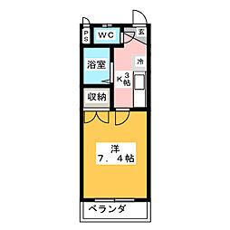 エンジェル御器所 1Kの間取図画像
