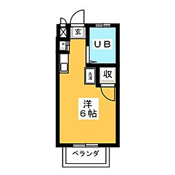 サンヒルズM ワンルームの間取図画像