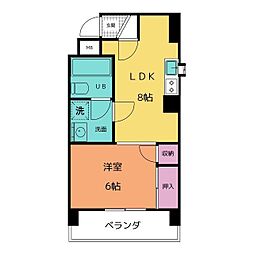 中京第3ビル 1LDKの間取図画像