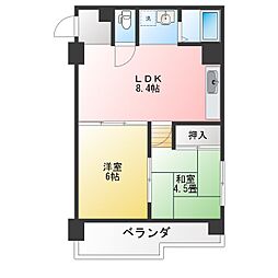 メゾン鶴舞 2LDKの間取図画像