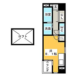 ワイズ東別院 ワンルームの間取図画像