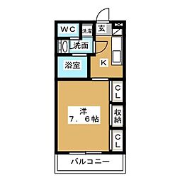 DoubleTree御器所 1Kの間取図画像