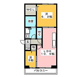 サニーコート平和 2LDKの間取図画像