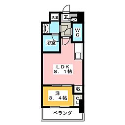 ポルタニグラ大須 1LDKの間取図画像