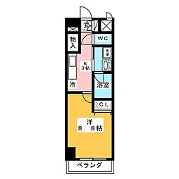 NEWCITYAPARTMENTS円上町 1Kの間取図画像
