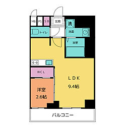 プレサンス鶴舞パークグラッド 1LDKの間取図画像