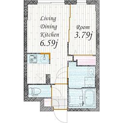 quadorGOKISONOIR 1LDKの間取図画像