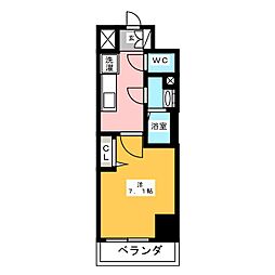 プレサンス久屋大通公園セラフィ 1Kの間取図画像