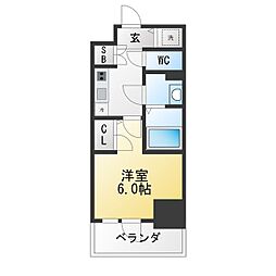 エスリード栄エステージ 1Kの間取図画像