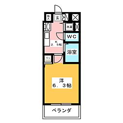 プレサンスSAKAE白川公園 1Kの間取図画像