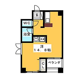 YK50 ワンルームの間取図画像