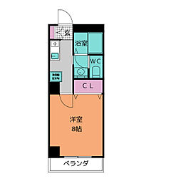 グランコート伊勢山 1Kの間取図画像