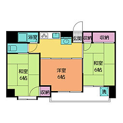大須レジデンス 3DKの間取図画像
