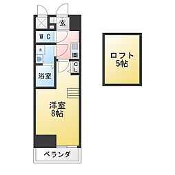 エステムコート名古屋・栄デュアルレジェンド 1Kの間取図画像