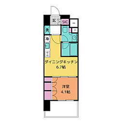 ザ・パークハビオ新栄 1DKの間取図画像