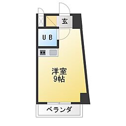 チサンマンション上前津 ワンルームの間取図画像