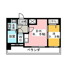 アステリ鶴舞エーナ 1DKの間取図画像