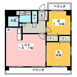 CasaEstate 2LDKの間取図画像