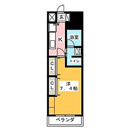 フレールコート東別院 1Kの間取図画像