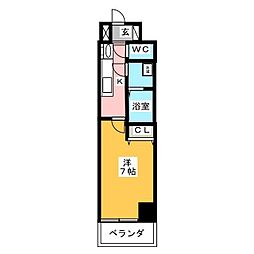 レジデンス名古屋千代田 1Kの間取図画像