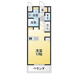 プレミアムコート大須 ワンルームの間取図画像