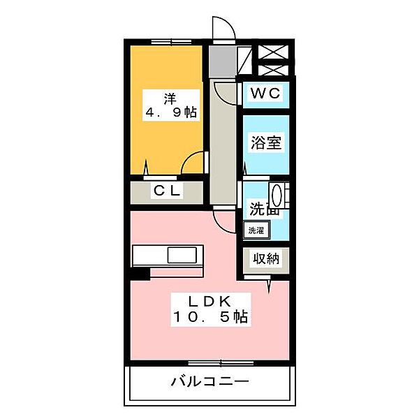 アクア　フェルト　Ｋ ｜愛知県長久手市平池(賃貸アパート1LDK・2階・41.40㎡)の写真 その3