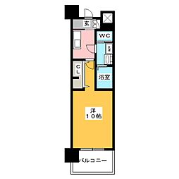 名古屋市営東山線 本郷駅 徒歩1分の賃貸マンション 5階1Kの間取り