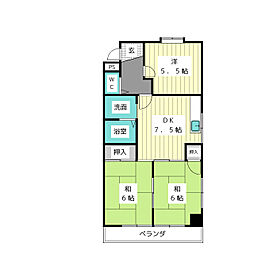 メゾン神の木 3階3DKの間取り
