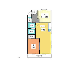 メゾン神の木 2LDKの間取図画像