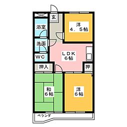 レジデンスオーミ 3DKの間取図画像