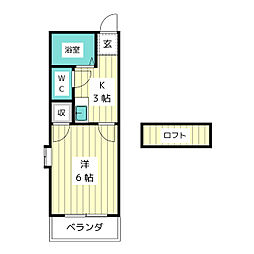 フラッツ本郷 1Kの間取図画像