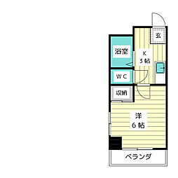 メゾン・ド・星ケ丘セーヌ 1Kの間取図画像