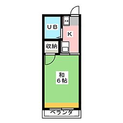 コーポ川本 1Kの間取図画像
