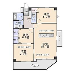 ハイムビーオール 3LDKの間取図画像