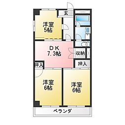 アイリス藤里 3DKの間取図画像